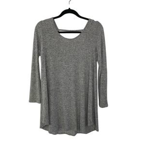 Audrey‎ 3+1 Sweater Dress Long Sleeves Knitted Mini Tunic Cutout Gray Size Small